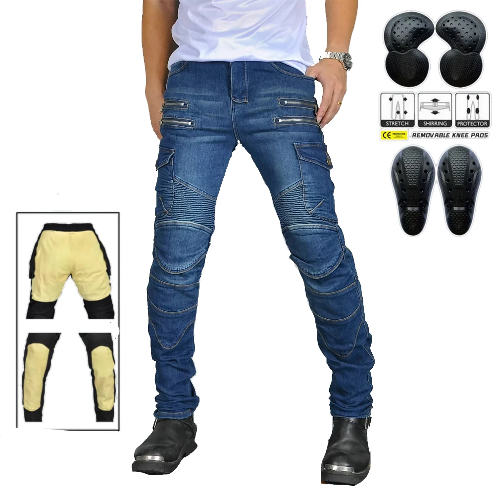 Men Women Motorcycle Riding Pants Reinforce with Aramid Protection Lining Biker - £107.87 GBP