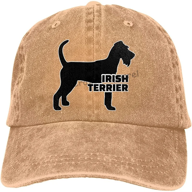 Unisex Baseball Cap Yarn-Dyed Denim Hat Irish Terrier Adjustable Snapback Sun - £13.15 GBP