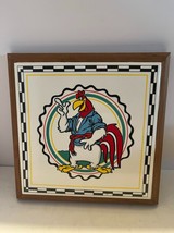 Vintage 90s Foghorn Leghorn Ceramic Tile Trivet 6 x 6 Made In The USA  - £9.49 GBP