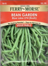 GIB Beans Blue Lake Bush 274 Vegetable Seeds Ferry Morse  - $10.00