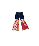 Ladies Medium Rise Levi’s 525 Jeans with Kantha Red and Cream Flared Bot... - $96.00