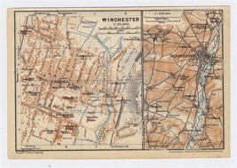 1927 Original Vintage City Map Of Winchester / Cathedral / Hampshire / England - £17.04 GBP