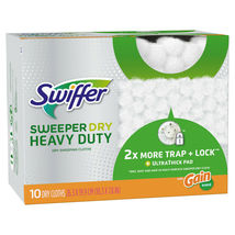 Swiffer Sweeper Heavy Duty Dry Cloth Pad Refills, Gain Original Scent (10 Count) - £13.19 GBP