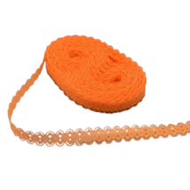 10 Yards Embroidered .5&quot; Lace Trim - New - Orange - £10.27 GBP