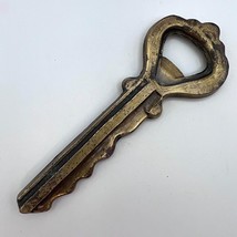 Vintage Solid Brass Skeleton Key Bottle Opener Padlock Key 5” Heavy Duty Gold - £10.45 GBP