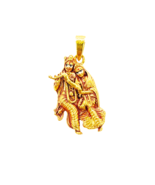 22ct Yellow Gold High Polished Radha &amp; Krishna Pendant 22mm Length - $877.56 CAD