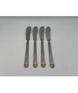 Set of 4 Christian Dior Stainless Steel GAUDRON Gold Accent Butter Sprea... - $3,762.28 MXN