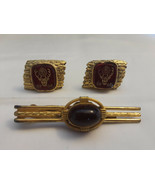Vintage Collectible Lot Gold Tone B.P.O.E Cuff Links Tie Clip Hickok U.S.A - £31.89 GBP