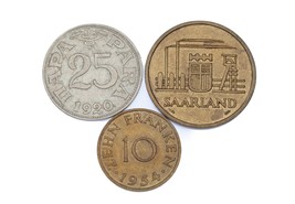 Lot of 3 Coins from Saarland &amp; Yugoslavia 1920 - 1954 XF - XF+ Condition - £33.22 GBP