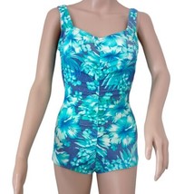 Maxine of Hollywood Bathing Suit 8 Swimsuit One Piece Slimming Modest Ruched - £23.24 GBP