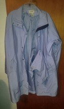 Womens LL Bean XL Hooded Zipper Butto Front Long Rain Coat Jacket 0 CCF6... - £17.25 GBP