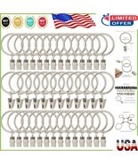 Elegant Matte Silver Curtain Rings with Clips - 1.5&quot; Inner Diameter, 40 ... - $39.86 CAD