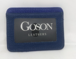 Goson Men’s Blue Leather Front Pocket Card Holder Wallet Magnetic Money Clip - £10.73 GBP