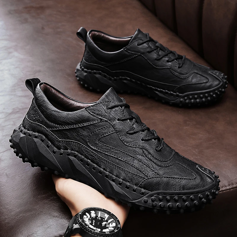 Men Shoes lace up Fashion Genuine Leather oxfords Breathable Autumn Lace... - £58.75 GBP