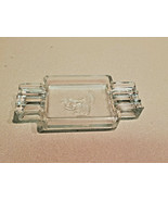 Vintage Clear Etched Glass Rooster Design Three Insert Ashtray - £7.84 GBP
