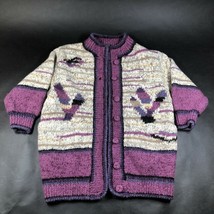 Vintage Siraqajna Cardigan Sweater Jumper Womens S Floral Leaves Chunk Knit - £59.79 GBP