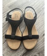 Croft &amp; Barrow Ortholite Countess Black Womens Shoes Sandles low heel Si... - $29.92 CAD