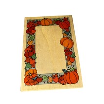 Uptown Fall Frame L24024 Leaves Pumpkins Birds Thanksgiving Wood Mounted Stamp - £5.78 GBP