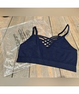 Zenana Outfitters Criss Cross Front Navy Blue Unlined Women’s Bra Sz S/M - $269.91 MXN