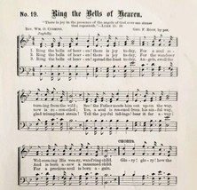 1883 Gospel Hymn Ring Bells Of Heaven Sheet Music Victorian Religion ADB... - £11.76 GBP