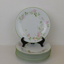 Noritake First Blush Dinner Plate Pink White Flower Green Trim Replacement 10.5&quot; - £6.29 GBP