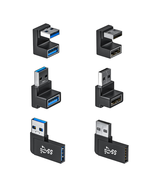 6 Pack 180 Degree &amp; 90 Degree USB 3.1 Adapter, Left and Right Angle USB ... - $15.13