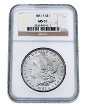 1881-S Silber Morgan Dollar Ausgewählten Von NGC As MS-65 - £217.10 GBP