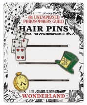 Alice In Wonderland Set of 3 Flat Illustrated Hair Pins NEW UNUSED - £12.31 GBP