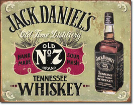 Jack Daniel&#39;s Hand Made Sour Mash Tennessee Whiskey Alcohol Metal Sign - £15.63 GBP