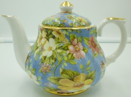 BEAUTIFUL FLORAL TEAPOT FINE BONE CHINA BETHANY ENGLAND STAFFORDSHIRE - £12.53 GBP