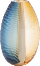 Vase HOWARD ELLIOTT MIRINA Small Amber Blue Hand-Blown Glass - $179.00