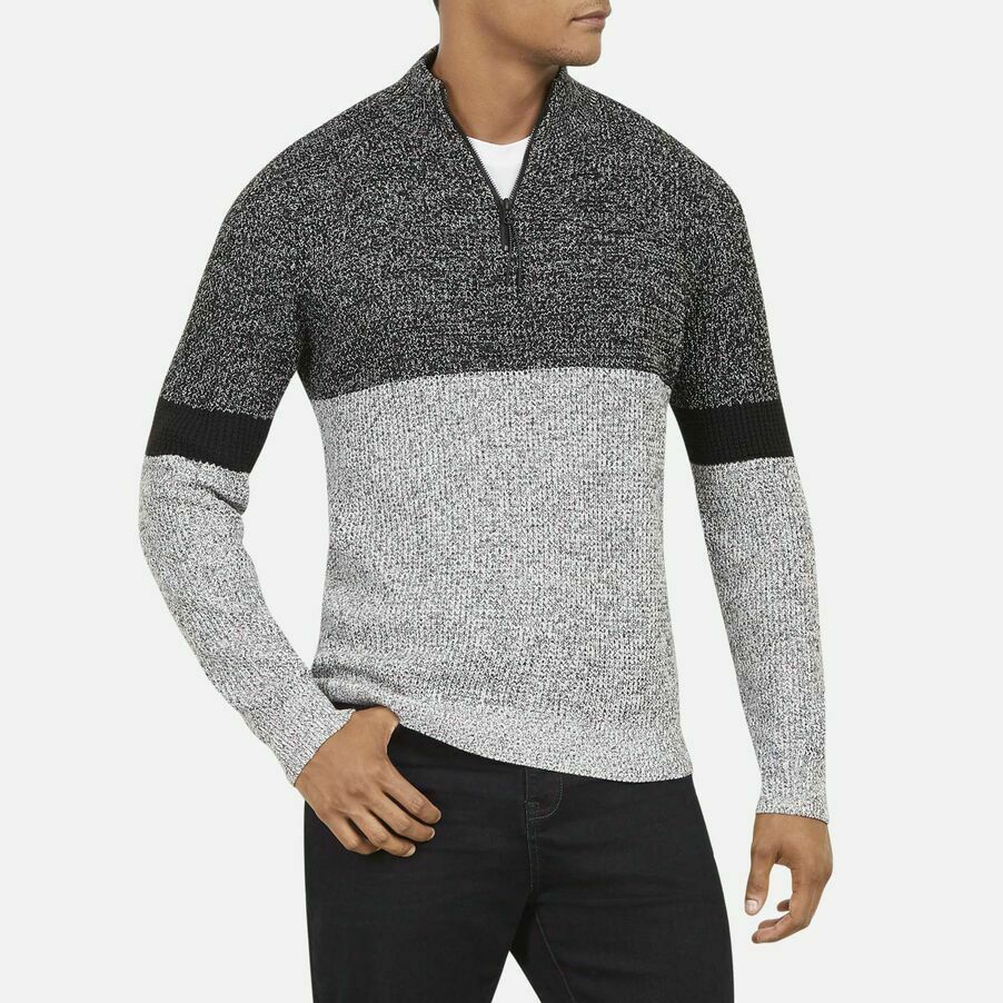 Kenneth Cole Men's Colorblocked 1/4-Zip Sweater, Size XXL, MSRP $79 - $32.71