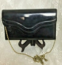 Women&#39;s Vintage Crossbody Shoulder Bag Black with Gold Colored Chain - $18.79