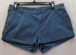 Abercrombie &amp; Fitch Shorts Women Size 8 Blue Cotton Flate Front Low Rise... - £15.83 GBP