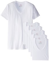 Hanes Mens 100% Cotton Tag Free 6 Pack V-Neck T Shirts - Black 2X-Large - £31.62 GBP+