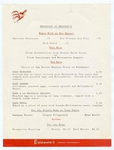 Breakfast at Brennan&#39;s Restaurant Menu Royal Street New Orleans Louisiana 1950&#39;s - £20.86 GBP