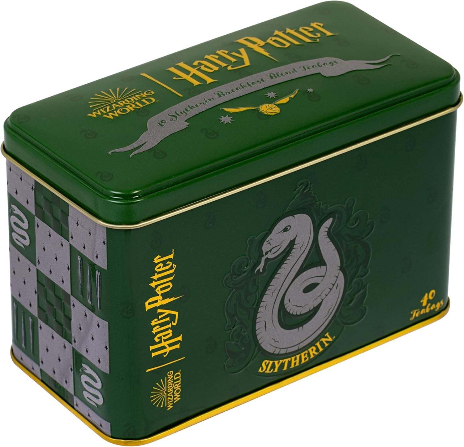 New English Teas Official Harry Potter Slytherin Crest Tea Caddy with 40... - $11.00