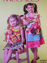 McCall&#39;s M7109 Girl Ruffled Dresses w matching 18&quot; doll patterns sizes 2... - $4.15