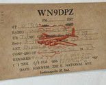 Vintage CB Ham radio Card WN9DPZ Indianapolis Indiana 1962 - $4.94