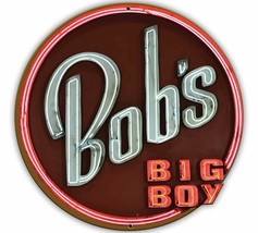 Bob&#39;s Big Boy Neon Design Laser Cut Metal Sign (not real neon) - £47.03 GBP
