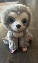 Plush Sloth Stuffed Animal Cute Stuffed Gray Sloth with Glitter Eyes 10” Toy - £10.55 GBP