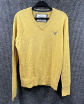 American Eagle Sweater Mens Medium Mustard Yellow Vintage Fit Cotton V-N... - $23.34