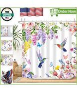 72x72 Inch Waterproof Shower Curtain with Hummingbird Design - Hooks Inc... - $664.49 MXN