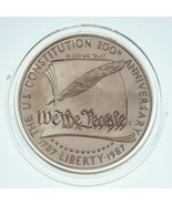 1987 Argent Constitution Dollar Tangible Pièce W/Original Boîte &amp; COA No... - €47,84 EUR