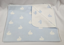 Vintage 2003 Gymboree Blue White Reversible Bunny Blanket Baby Boy Easte... - $49.49