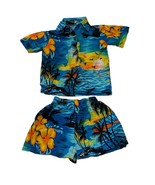 Aloha Fashion Blue Hawaiian Print 2 Piece Size 12m - $278.86 MXN