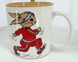 Vintage 80's Jogger Rabbit Mug Running Coffee Cup - $14.84