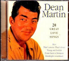 Dean Martin : 20 Great Love Songs - Audio Music CD - $4.75