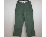 Arizona Women&#39;s Convertible Cargo Pants Size 11 Olive Green Nylon TM20 - $10.88