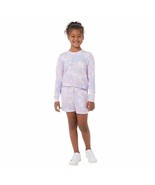 32 degrees Girls Size Medium 10/12 Purple Tie Dye Sweatshirt Shorts Set NWT - £11.34 GBP